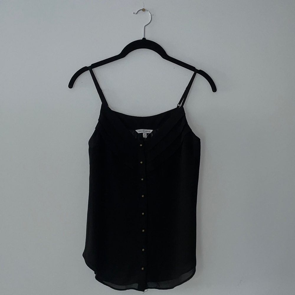 NWOT NAKED ZEBRA Black Gold Button Tank Top Blouse